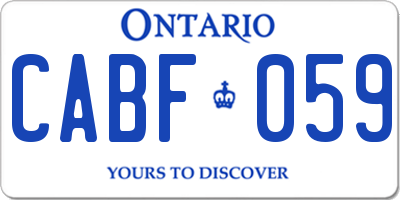 ON license plate CABF059