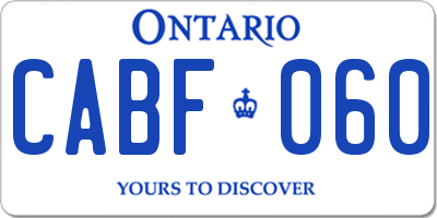 ON license plate CABF060