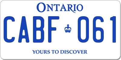 ON license plate CABF061