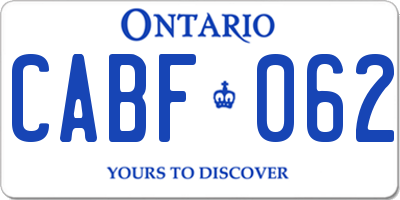 ON license plate CABF062