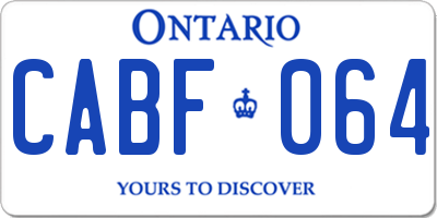 ON license plate CABF064