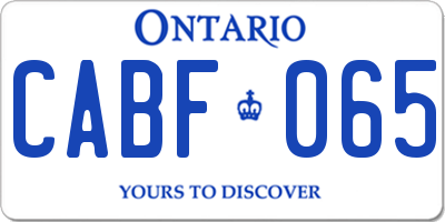 ON license plate CABF065