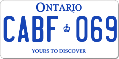 ON license plate CABF069