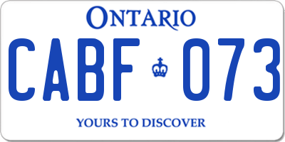 ON license plate CABF073