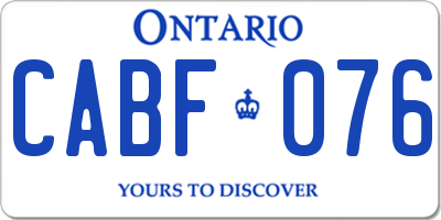 ON license plate CABF076