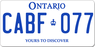 ON license plate CABF077