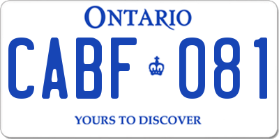 ON license plate CABF081