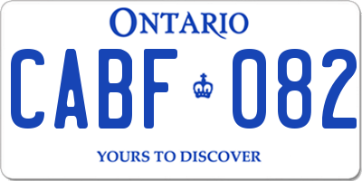 ON license plate CABF082