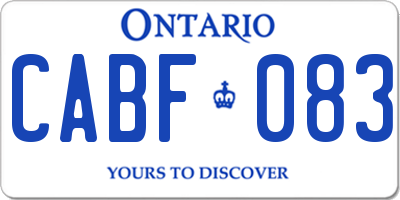 ON license plate CABF083