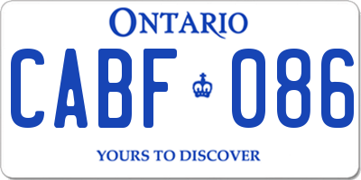 ON license plate CABF086