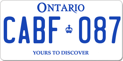 ON license plate CABF087