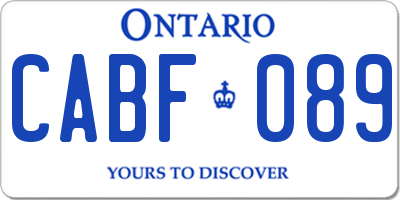 ON license plate CABF089