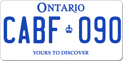 ON license plate CABF090