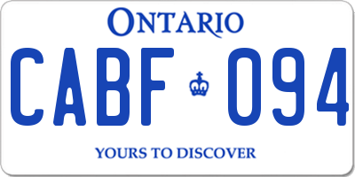 ON license plate CABF094