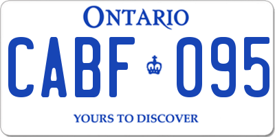 ON license plate CABF095