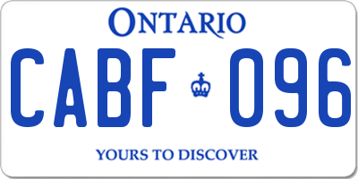 ON license plate CABF096