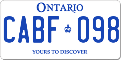 ON license plate CABF098