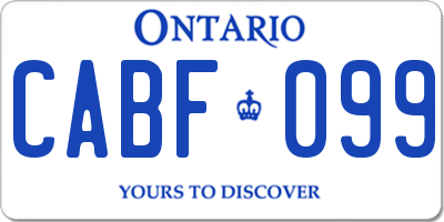 ON license plate CABF099