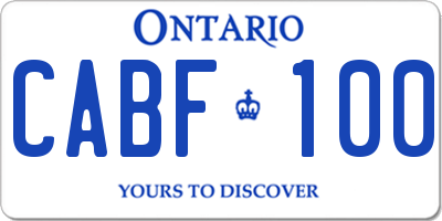 ON license plate CABF100