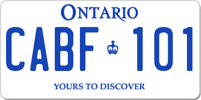 ON license plate CABF101