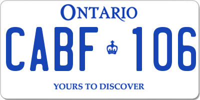 ON license plate CABF106