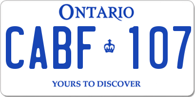 ON license plate CABF107