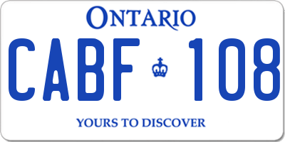 ON license plate CABF108