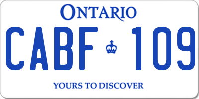 ON license plate CABF109