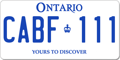 ON license plate CABF111