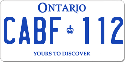 ON license plate CABF112