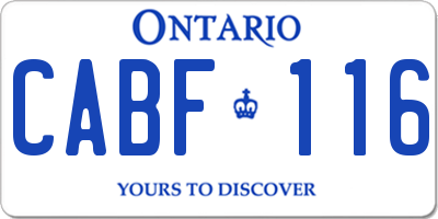 ON license plate CABF116