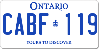 ON license plate CABF119