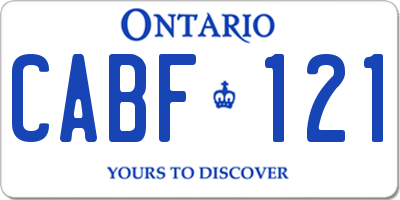 ON license plate CABF121