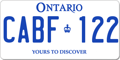 ON license plate CABF122