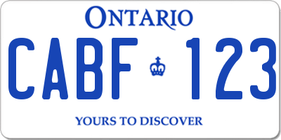 ON license plate CABF123