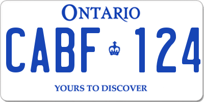 ON license plate CABF124