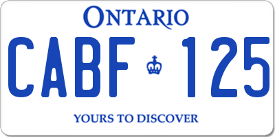 ON license plate CABF125