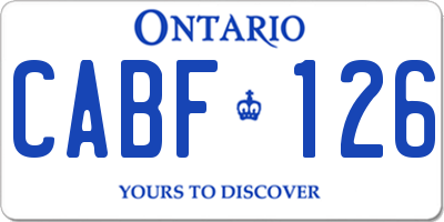 ON license plate CABF126