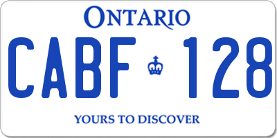 ON license plate CABF128