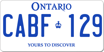 ON license plate CABF129