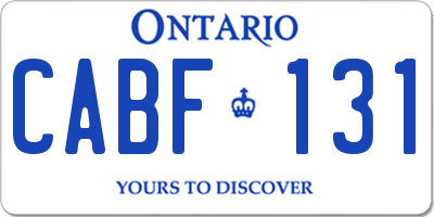 ON license plate CABF131