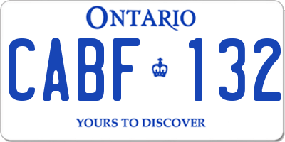 ON license plate CABF132