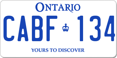 ON license plate CABF134