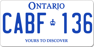 ON license plate CABF136