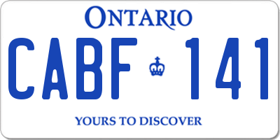 ON license plate CABF141