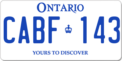 ON license plate CABF143