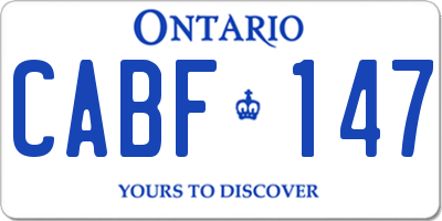 ON license plate CABF147