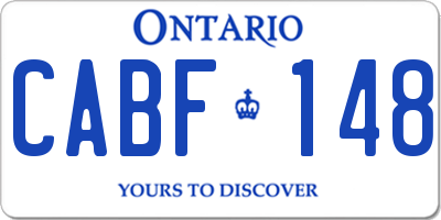 ON license plate CABF148