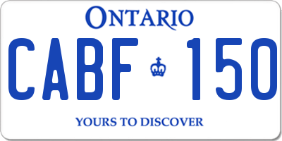 ON license plate CABF150