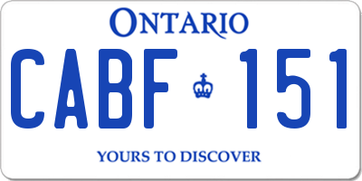 ON license plate CABF151